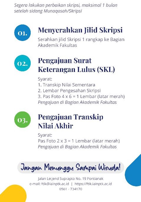 Informasi Step By Step Setelah Sidang Skripsi - FTIK IAIN PONTIANAK